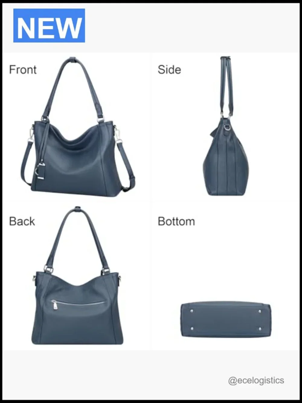 Genuine Leather Large Hobo Bag Crossbody Shoulder Handbag